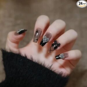 ZOONA 24PCS Everlasting French Nails Artificial Nails Art Set| Lightweight & Long Lasting| Easy To Use| Quick Fix For Festivals & Special Occasions