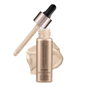 Swiss Beauty Drop & Glow Liquid Highlighter For Face Makeup | Illuminating Liquid Highlighter With Dewy Finish | Shade -Gold, 18ml