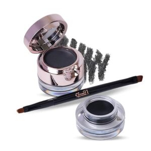 Glam21 2-in-1 Eyebrow Powder & Gel Eyeliner | Intense Black Color | Quick Drying & Lasts 24 hrs | Smudge & Water Proof |Quick-Dry | Dual-Ended Brush | Inbuilt Mirror for Touch-up |4gm