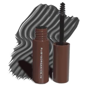 Ruby's Organics Tinted Eyebrow Gel with Castor Oil- Waterproof & Smudgeproof, Lifts, Shapes and Thickens Scanty Brows, Promotes Hair Growth, Natural & Non-Toxic, Face Makeup for Women - Ash (6ml)