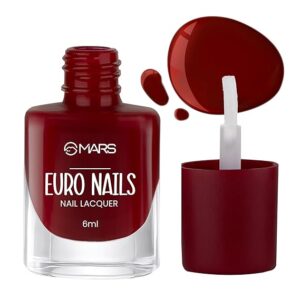 MARS EURO Nail Lacquer | Glossy Gel Finish | Rich Pigmentation | Chip Free | Quick Drying Formula | Long Lasting Nail Polish for Women | 48 Shades (6.0 ml) (Shade-28)