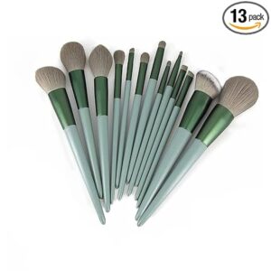 Gleva Soft Fluffy Makeup Brushes, Kabuki Liquid Foundation Powder Concealers Eye Shadow 13 Pcs Brush Set Professional Blush, Face Powder, Highlighter, Contour, Blending Eyebrow Eyeliner (Assorted)