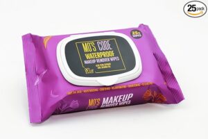 MO'S CODE Make up Remover Wipes – 25 Wet Wipes, Waterproof Makeup Remover Wet Face Wipes, Soft on Skin, Face Cleansing Enriched with Aloe Vera & Jojoba Oil with Alcohol, Paraben & Cruelty Free Formula