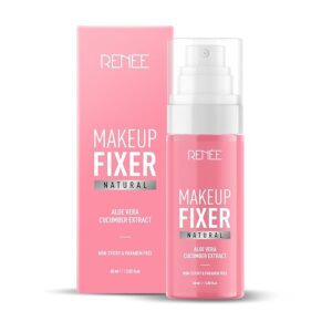 RENEE Natural Makeup Fixer For Face | Non-Sticky, Dewy Finish | With Aloe Vera & Cucumber Extract | Alcohol-Free, Hydrating Setting Spray | Vegan & Cruelty-Free | 60 ml