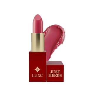 Just Herbs Luxe Satin Melt High Shine Lipstick | Luxury Makeup | Ayurvedic Formula | Long Lasting Shine | Ayurvedic Lipstick – 4 gm (06 BERRY ALLURE)