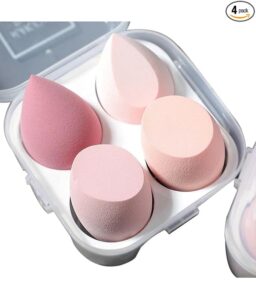 Midazzle Ultra soft Professional Beauty Blender Set for Face Makeup | Makeup Sponges Set Suitable with Liquid & Creams | Sponge makeup for all Skin Types | Latex-Free Reusable & washable (Multicolor Set of 4)