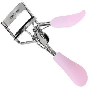 Midazzle Premium Eyelash Curler For Women - Suitable for all eye shapes | Offers Perfect Curls | Comfortable to Hold | Elegant Design | An Eye Makeup Tool Comes with silicon base - Pink (MIEL3102)